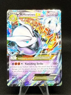 Pokemon TCG XY: Breakthrough M Mewtwo EX Ultra Rare Holo Card 63/162 LP - Image 1