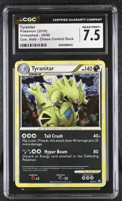 CGC 7.5 Tyranitar 26/95 Cosmos Holo Unleashed Pokemon Card - Image 1