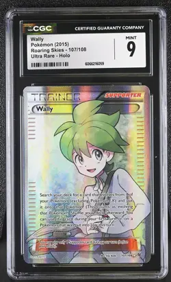 CGC 9 MINT Wally 2015 Roaring Skies 107/108 Ultra Rare Holo Pokemon Card - Image 1