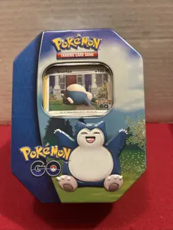 POKEMON GO TIN EMPTY W/ SNORLX PROMO CARD & STICKERS - Image 1