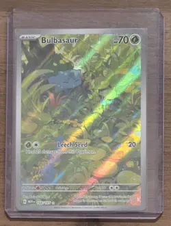 Pokemon TCG Bulbasaur Scarlet Violet-151 Illustration Rare Card 166/165 NM EN - Image 1