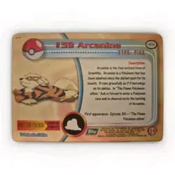 Pokemon TCG Arcanine Topps Series 1 , Card #59 LP NON Holo - Image 2