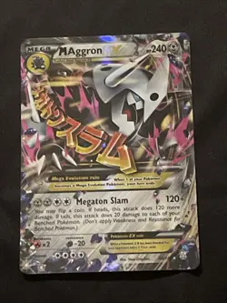 Pokemon M Aggron EX 94/160 XY Primal Clash Mega Holo Ultra Rare 2015 Card - Image 1