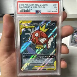 Pokemon TCG Magikarp Wailord-GX Holo English Art Card 161/181 Sun&Moon PSA7 - Image 1