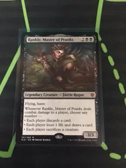 MTG Magic The Gathering Rankle, Master Of Pranks ELD Mythic Black Commander - Image 1