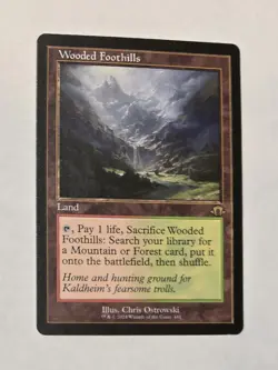 Wooded Foothills - Retro - Modern Horizons 3 - MH3 - Near Mint - MTG - Image 1