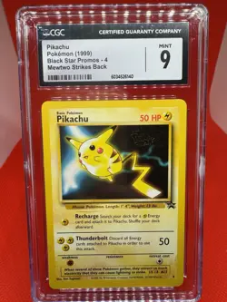 CGC MINT 9 Pikachu 4 WB Stamped Movie Promo WOTC 1999 Pokemon Mew Strkes Bk - Image 1