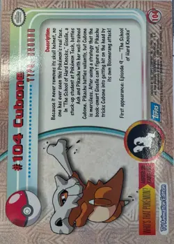 Pokemon Topps #104 Cubone - Image 2