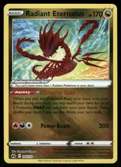 Radiant Eternatus 105/159 Radiant Rare Holo NM Pokemon Crown Zenith - Image 1