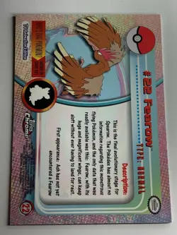 2000 Topps Chrome Pokemon Series 1 #22 Fearow (B) FREE COMBINED SHIPPING - Image 2