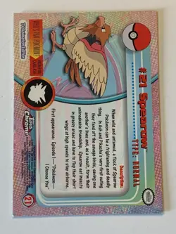 2000 Topps Chrome Pokemon Series 1 #21 Spearow (C) FREE COMBINED SHIPPING - Image 2