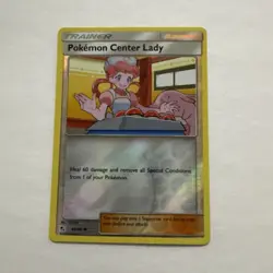 Pokemon TCG Pokemon Center Lady 64/68 Hidden Fates Uncommon Reverse Holo - Image 1