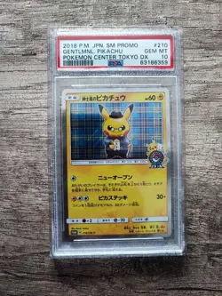 Pokemon 2018 Japanese Gentleman Pikachu Promo 210 SM P Holo PSA 10 - Image 1