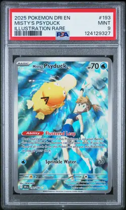 2025 POKEMON DRI EN-DESTINED RIVALS ILLUSTRATION RARE #193 MISTY'S PSYDUCK PSA 9 - Image 1