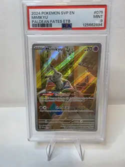Pokemon 2024 Mimikyu 075 Promo Paldean Fates Elite Trainer Box PSA 9 - Image 1