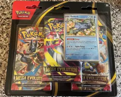 Pokemon Mega Evolutions Triple 3 Blister Pack golduck New Sealed - Image 1