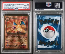 PSA 9 AUTO 10 2021 Pokemon Celebrations Mitsuhiro Arita Charizard UPC(Red Flame) - Image 3