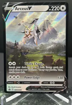 Pokemon Arceus v TCG SWSH204 Sword & Shield Promo Full Art Holo Card - Image 1