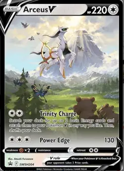 Pokemon Arceus v TCG SWSH204 Sword & Shield Promo Full Art Holo Card - Image 3
