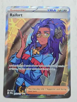 Pokemon TCG Raifort Holo Prismatic Evolutions Card Ultra Rare 142/131 - Image 1