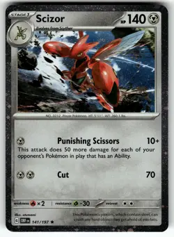 Scizor - (Cosmos Holo) 141/197 Miscellaneous Cards & Products NM Pokemon Card TC - Image 1