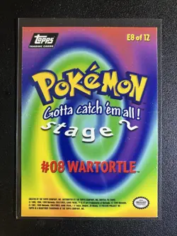 Pokemon Topps Card - #08 Wartortle (E8 of 12) - Image 2