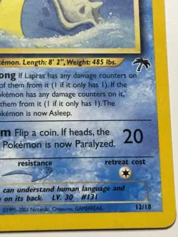 Lapras 12/18 Southern Islands Pokemon Card LP - Image 5