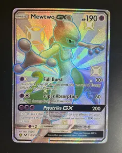 Pokemon Mewtwo GX TCG Full Art Ultra Rare Holo Card SV59/SV94 Mint Condition - Image 1