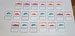 Lot Of 100 MTG Revised Basic Lands, Mana, 20 Each Basic Land, White Border Used - Image 3