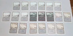 Lot Of 100 MTG Revised Basic Lands, Mana, 20 Each Basic Land, White Border Used - Image 4