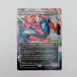 Spectacular Spider-Man BORDERLESS MTG Rare Magic: The Gathering Marvel Flash - Image 1