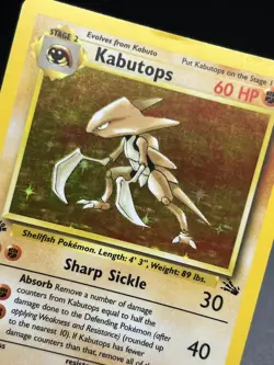 KABUTOPS Pokemon Card - WOTC - 1st Edition - Fossil - 9/62 - HOLO - LP / MP - Image 3
