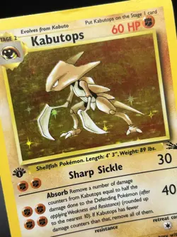 KABUTOPS Pokemon Card - WOTC - 1st Edition - Fossil - 9/62 - HOLO - LP / MP - Image 4