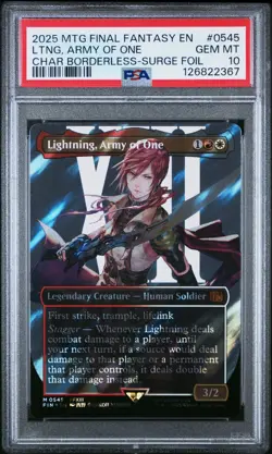 Lightning, Army of One Final Fantasy x MTG Borderless Surge Foil GRADED PSA 10 - Image 1