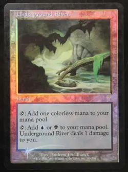 Underground River - 7th EDITION - Moderate Play ( Fogging ) Light Scratches MTG - Image 3