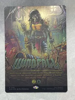 Secret Lair Mtg Eddie Unleashed Windfall Foil in hand - Image 2