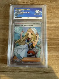 Pokemon Lillie's Determination 169/132 Mega Evolution ACE 10 perfect sub grades - Image 1