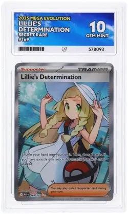 Pokemon Lillie's Determination 169/132 Mega Evolution ACE 10 perfect sub grades - Image 3