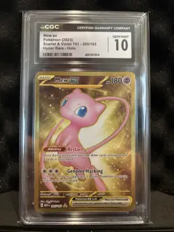 Pokemon Scarlet & Violet 151 205/165 Mew EX Hyper Rare Holo CGC 10 Gem Mint - Image 1
