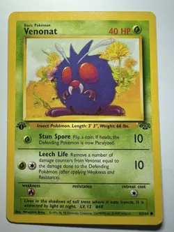 Venonat 63/64 1st Edition Jungle Set Pokemon NON HOLO TCG - Image 1