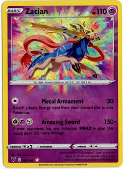 Pokemon - Vivid Voltage Amazing Rare Zacian 082/185 NM - Image 1