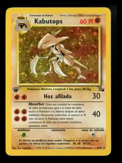 SPANISH 1st Edition Kabutops 9/62 Fossil 2000 WOTC Pokemon Card TCG - Image 1