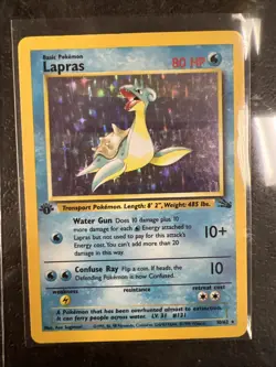 Lapras 1st Edition 10/62 Fossil Set Holo Rare Vintage Pokemon Card 1999 - Image 1