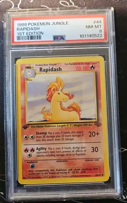 Pokemon TCG - Rapidash 1st Edition - 44/64 - Jungle - PSA 8 - Graded - Image 4