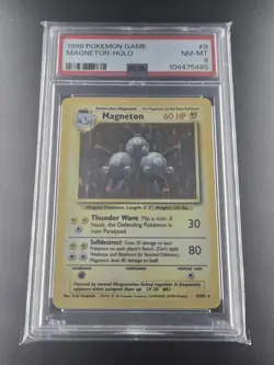 Pokemon Magneton 9/102 Holo Base Set PSA 8 - Image 1
