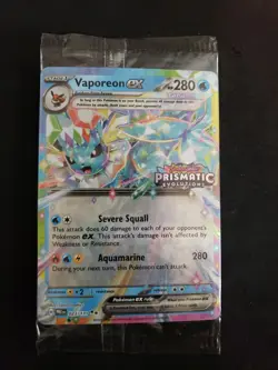 2025 Pokemon Prismatic Evolutions Vaporeon Ex Surprise Box Sealed Promo 023/131 - Image 1
