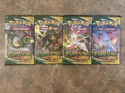 Pokemon TCG | Sword & Shield | Evolving Skies Booster Pack Art Set | 4 Packs - Image 1