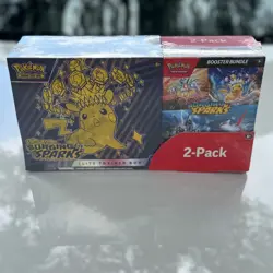 Pokemon TCG Scarlet and Violet Surging Sparks ETB & Booster Bundle Costco 2-pack - Image 1