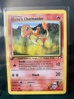 Blaine's Charmander 061/132 Gym Heroes Regular Pokemon TCG 1st Edition - Image 1