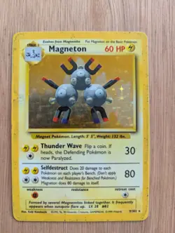 Pokemon TCG Magneton Base Set 9/102 Holo Unlimited Holo Rare - Image 1